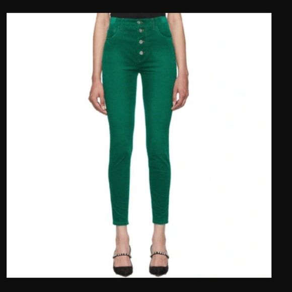 Miu Miu Denim - MIU MIU Corduroy Skinny Jeans In Emerald Green Size 42
